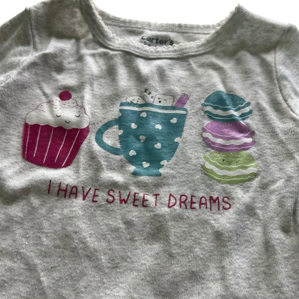 Carters Hot Cocoa Cupcake Macaron Pajama Set Size 12 months